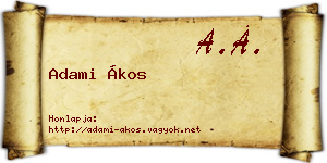 Adami Ákos névjegykártya